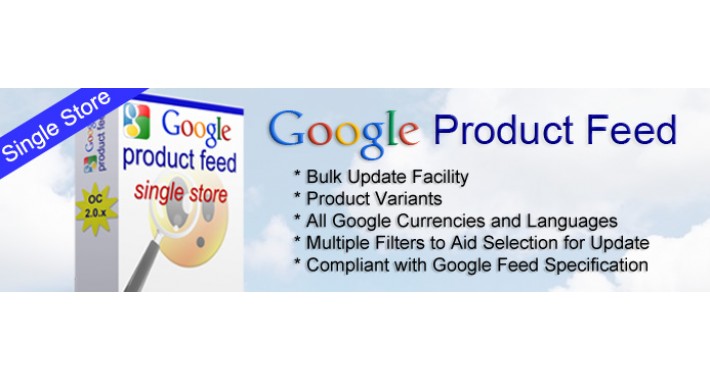 Google Product Feed for Opencart 2.0 - Single Store version