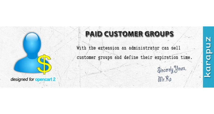 Paid Customer Groups (for Opencart 2)