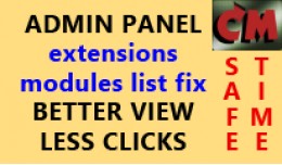 Admin extensions page improvements, show modules..