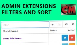 Admin extensions filters and sort
