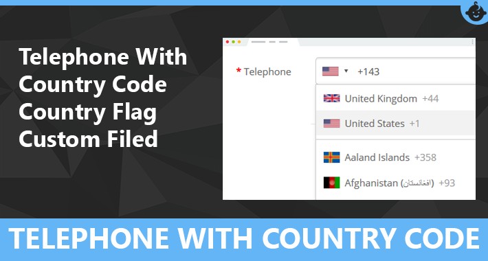 Telephone With Country  Code  with Custom field By Sainent