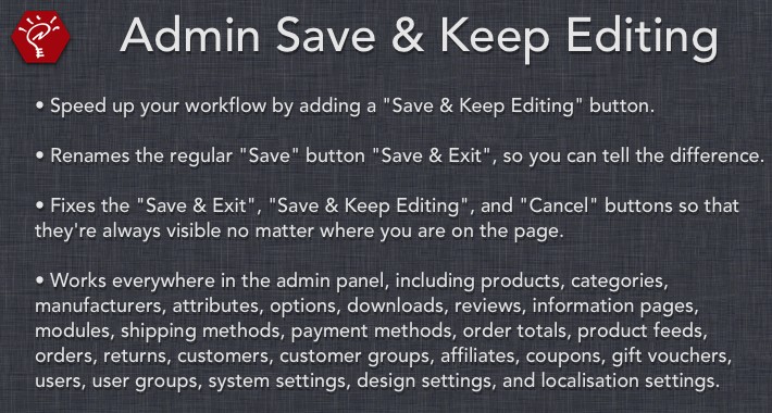 Admin Save and Keep Editing