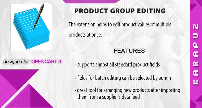 Product Group Editing (for Opencart 3)