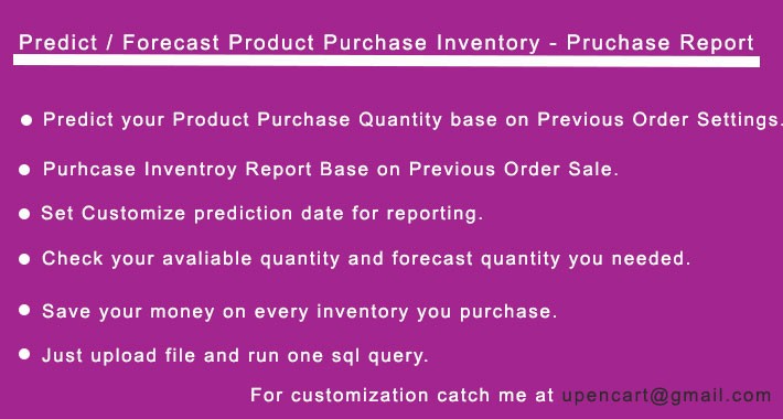 Predict / Forecast Product Purchase Inventory - Pruchase Report