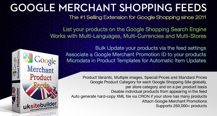 Google Merchant Shopping Feeds + XML Sitemaps OC 2.3.x