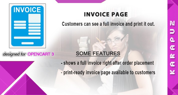 Invoice page (Opencart 3)