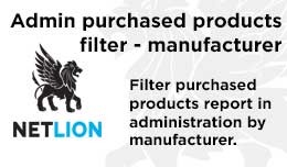 Admin purchased products report filter - manufac..