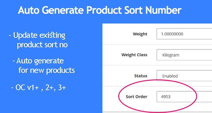 Auto Generate Product Sort Order / Number [ Works on any theme]