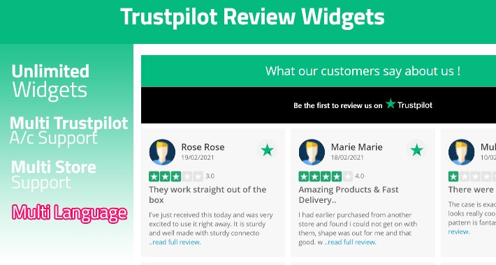 Premium Trustpilot Review Widget for Opencart