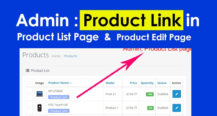 Admin : Product Page Link in Product List / Product Edit Page