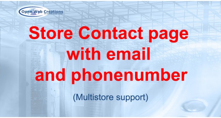 Store contact page with email and phonenumber
