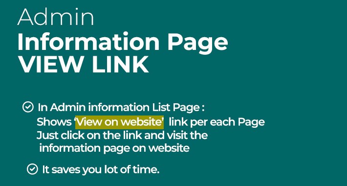 Admin : Information Page View Link