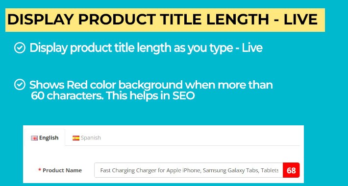 Admin : Display Product Title Characters Length - Live