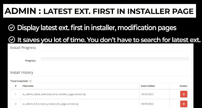 Admin : Latest Extensions First in Installer Page (By Default)
