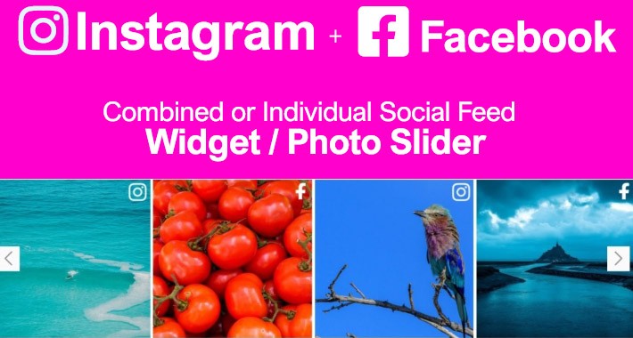 Instagram + Facebook Combined Feed Widget / Slider for Opencart