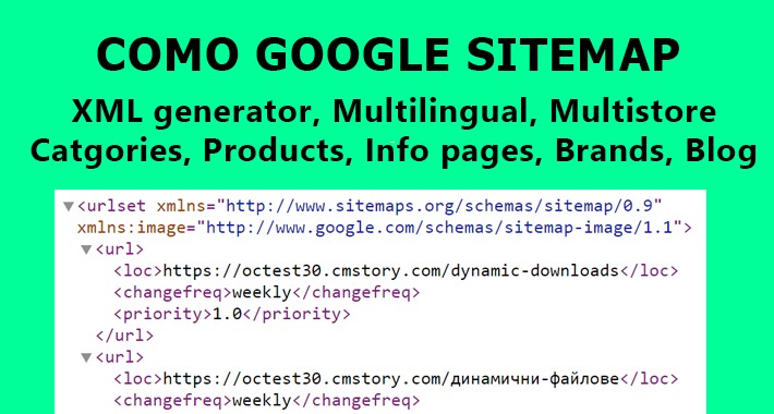 Como Google Sitemap XML generator with settings