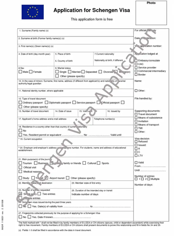 Schengen Visa Application