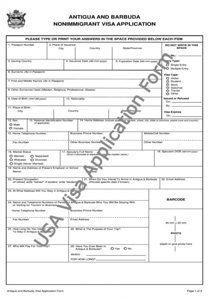 USA Visit Visa Application